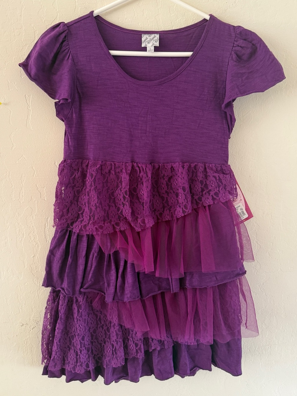 NWT Disney Sonny Munroe Girls Purple Lace Tulle Dress Size L